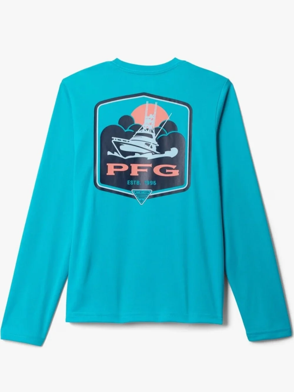 Columbia Youth Boys Terminal Tackle Fish Bars Long Sleeve Large